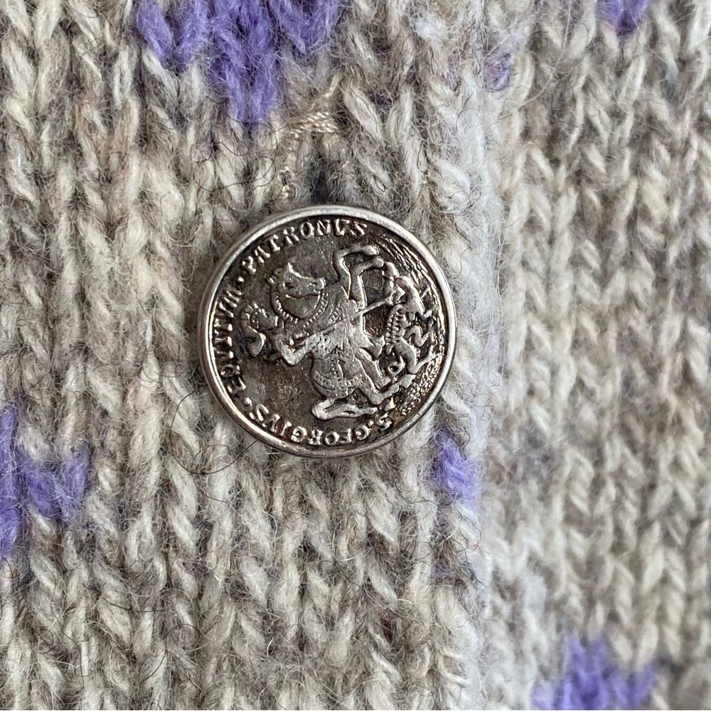 Vintage 80's Cambridge Dry Goods Gray Wool Blend Grandma Cardigan Size Small - Picture 9 of 13
